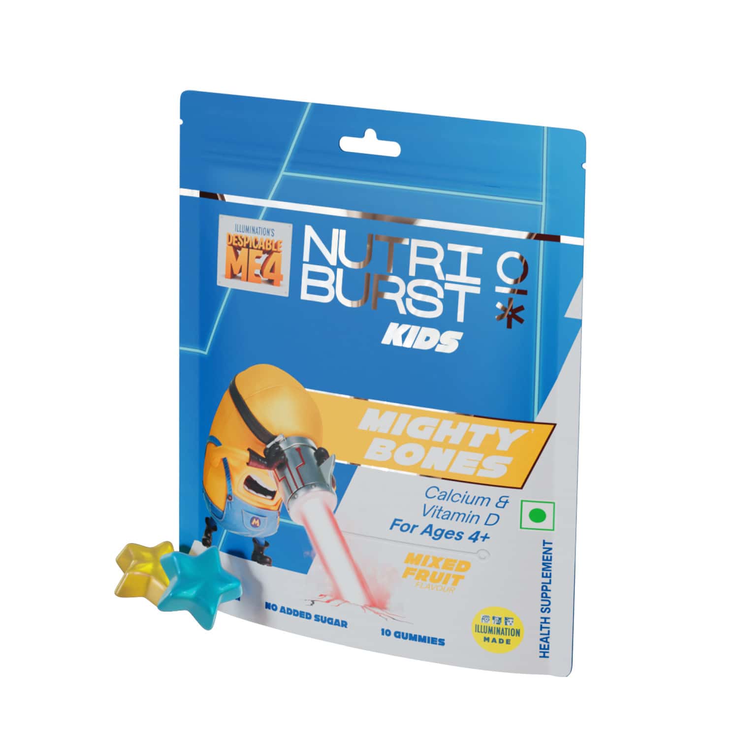 Nutriburst Minions Mighty Bones Kids Gummies-(10 Gummies)