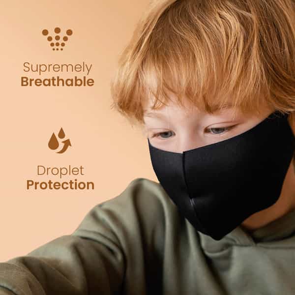 Frido Ultimate Copper Mask For Kids|Reusable|Super Breathable|Ear Loops|Age Group 8-13|Pack Of 10