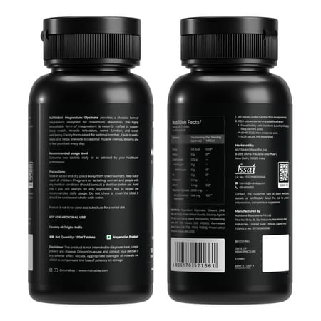Nutrabay Magnesium Glycinate 2000mg Per Serving | 120 Tablets