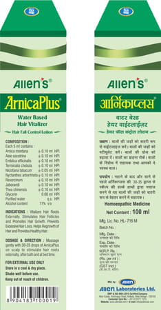 Allen Laboratories Arnica Plus Water Based Hair Vitalizer Hair Fall Control Lotion 100ml