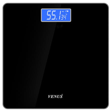 Venus (India) Electronic Digital Personal Bathroom Weight Machine | Upto 180kg | Eps-2001 Dark Black