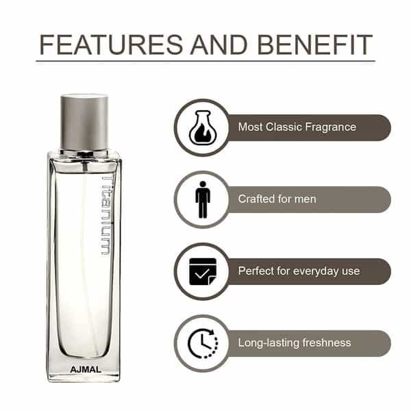 Ajmal Titanium Edp 100Ml Perfume For Men And Tempest Cp Oil Alcohol-Free Attar 12Ml For Unisex