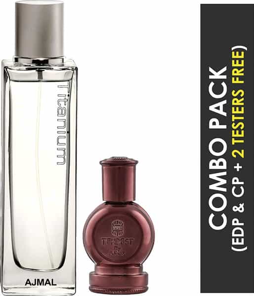 Ajmal Titanium Edp 100Ml Perfume For Men And Tempest Cp Oil Alcohol-Free Attar 12Ml For Unisex