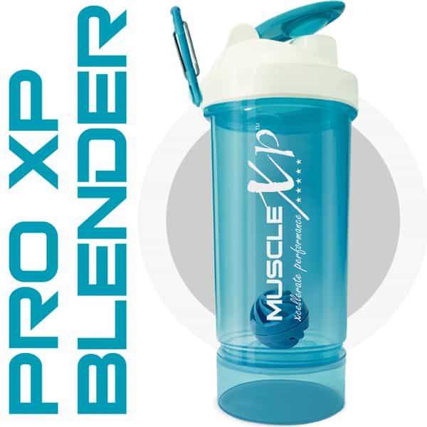 Musclexp Gym Shaker Pro Xp Blender 650 Ml With Compartment For Protein Sipper Bottle (Sea Blue)