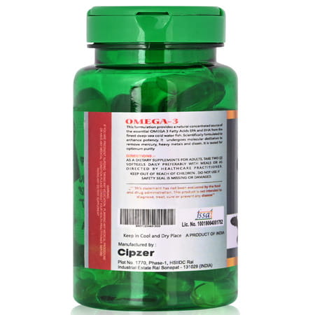 Cipzer Omega-3 Fish Oil Softgel 60 Capsules | Supports Heart| Brain & Joint Wellness