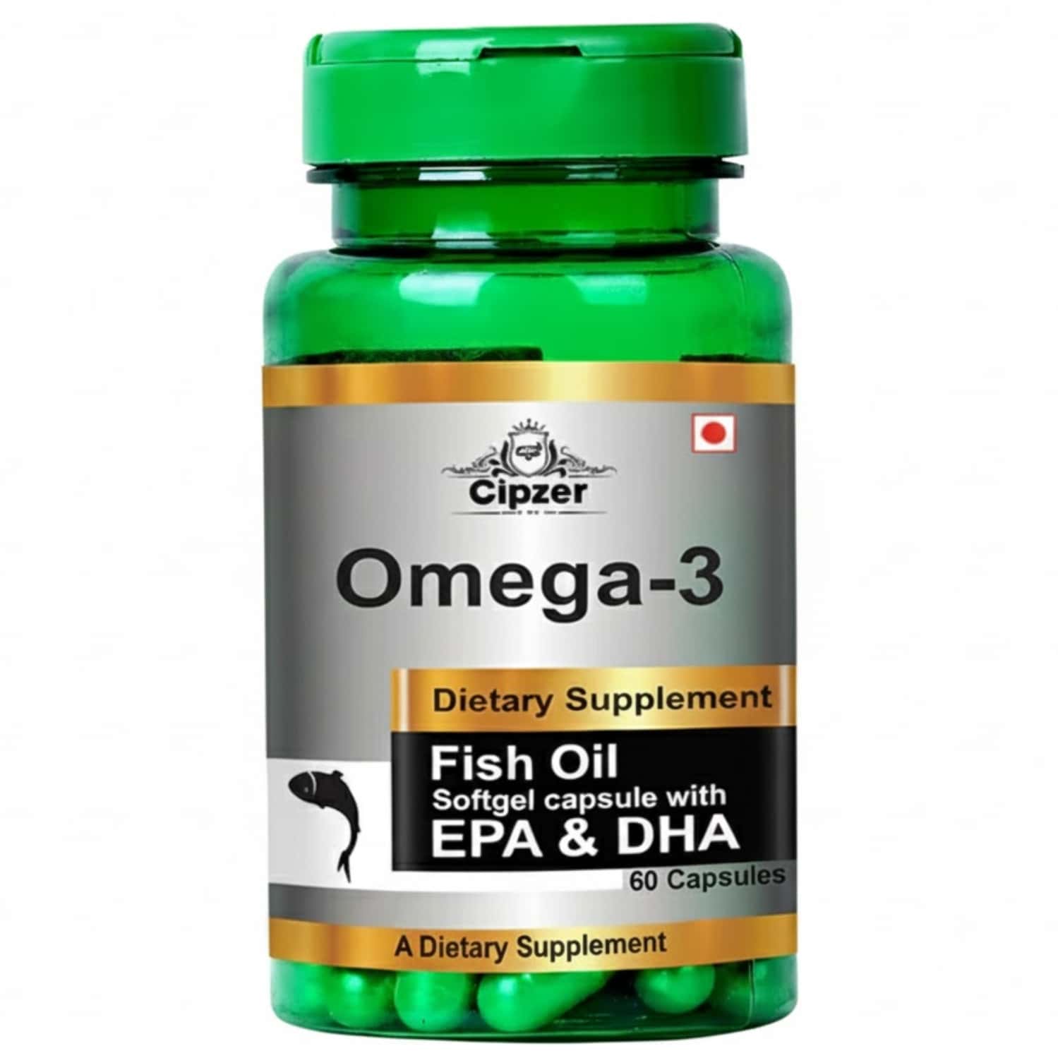 Cipzer Omega-3 Fish Oil Softgel 60 Capsules | Supports Heart| Brain & Joint Wellness