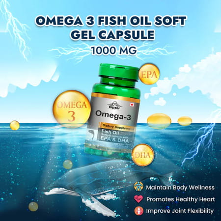 Cipzer Omega-3 Fish Oil Softgel 60 Capsules | Supports Heart| Brain & Joint Wellness