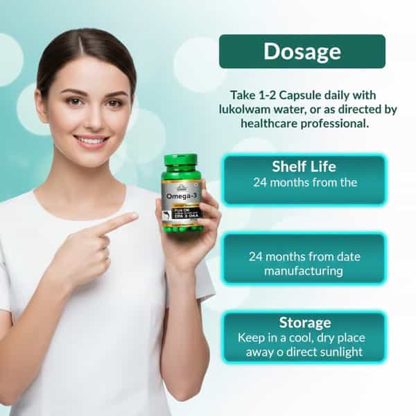 Cipzer Omega-3 Fish Oil Softgel 60 Capsules | Supports Heart| Brain & Joint Wellness