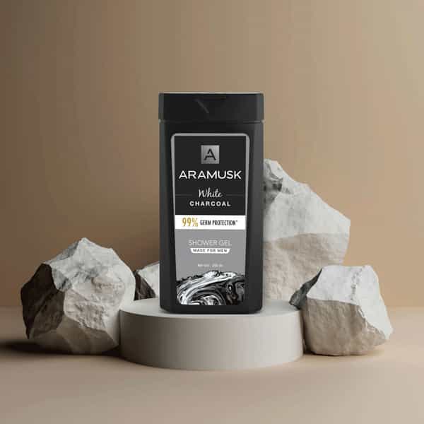 Aramusk White Charcoal Shower Gel For Men - 250Ml