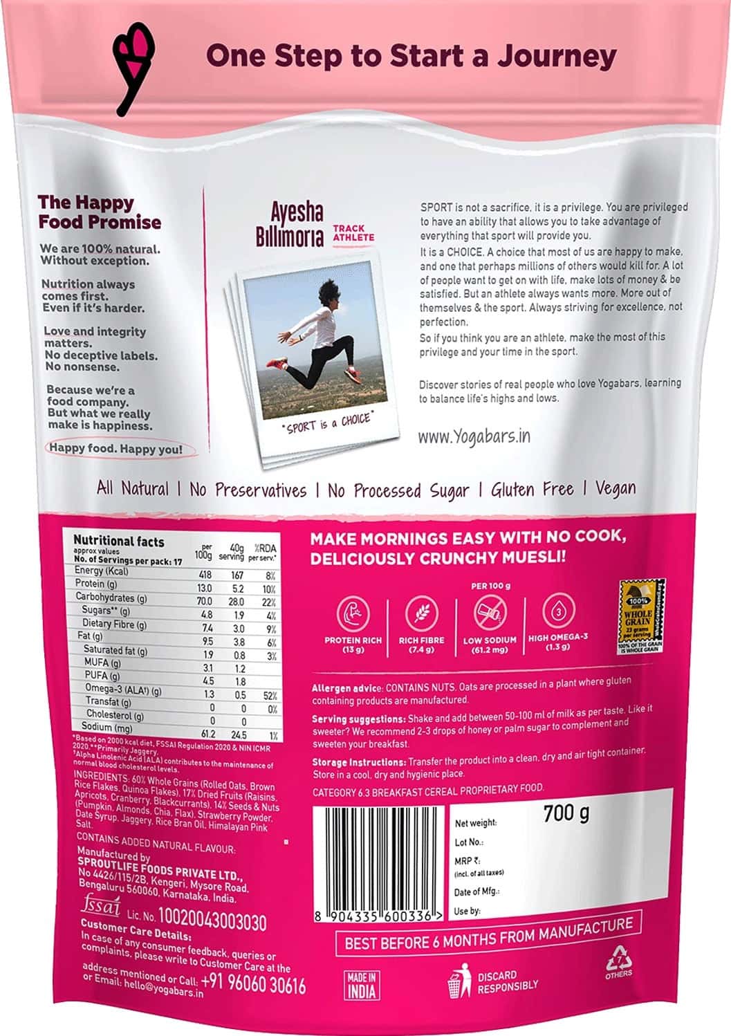 Buy YOGA BAR FRUIT AND NUT MUESLI 700G Online & Get Upto 60 OFF at