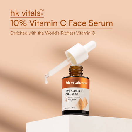Hk Vitals 10 Vitamin C Face Serum (30 Ml) | With Superox - C & 3 - O - Ethyl Ascorbic Acid