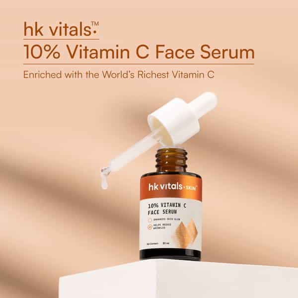 Hk Vitals 10 Vitamin C Face Serum (30 Ml) | With Superox - C & 3 - O - Ethyl Ascorbic Acid