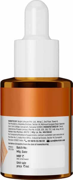 Hk Vitals 10 Vitamin C Face Serum (30 Ml) | With Superox - C & 3 - O - Ethyl Ascorbic Acid