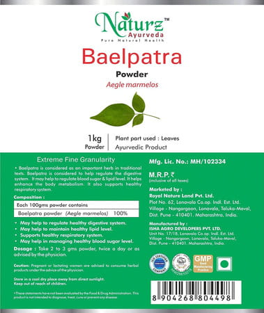 Naturz Ayurveda Baelpatra Powder - 1 Kg Value Pack Of 2