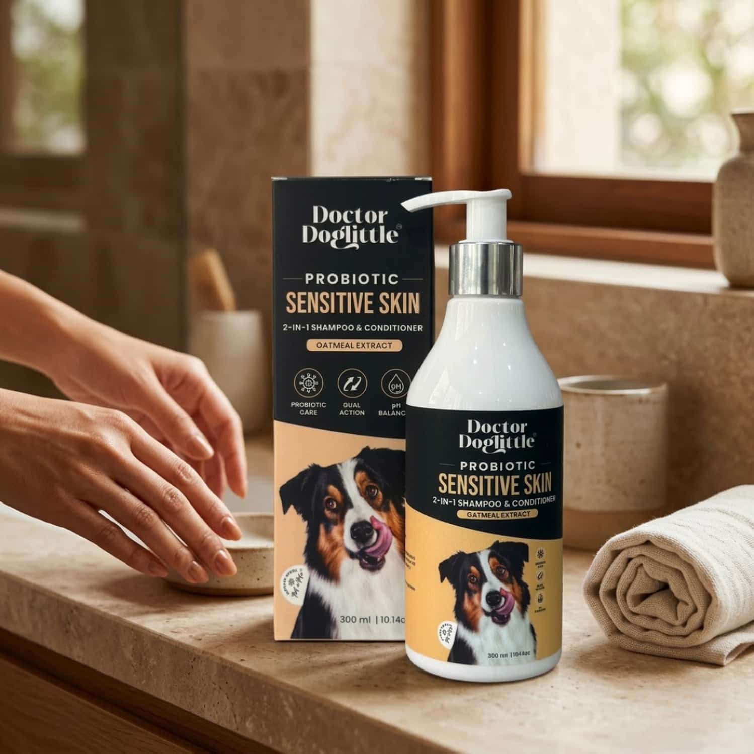 Doctor Doglittle Probiotic Dog Sensitive Skin 2-In-1 Shampoo & Conditioner (300 Ml)