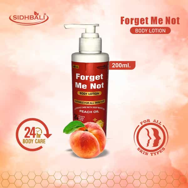 Forget Me Not Peach Body Lotion | Unisex | 24-Hour Hydration & Repair | Peach Oil & Vit E | 200Ml