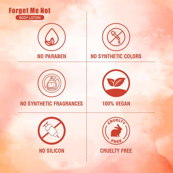 Forget Me Not Peach Body Lotion | Unisex | 24-Hour Hydration & Repair | Peach Oil & Vit E | 200Ml
