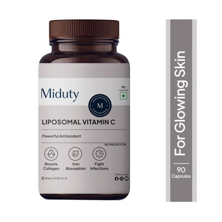 Miduty Liposomal Vitamin C - Immunity Booster - Antioxidant - Skin Glow - 8x Absorption - 90 Capsule