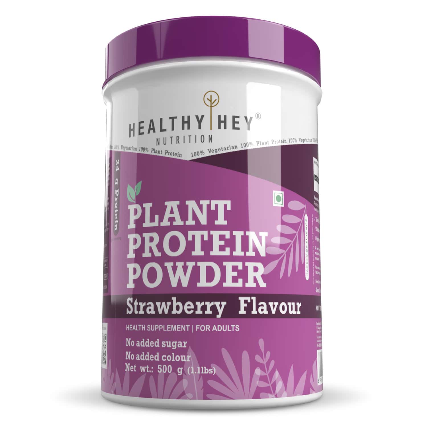 Healthyhey Nutrition Plant Protein Strawberry 500 Gm