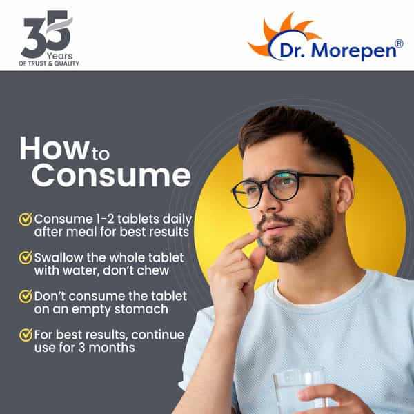 Dr. Morepen Testosterone Booster For Men Increases Energy Stamina & Muscle Growth - 60 Tablets