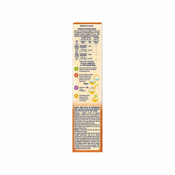 Nestle Cerelac Baby Food Milk Wheat Orange (From 8 Months) Box Of 300 G