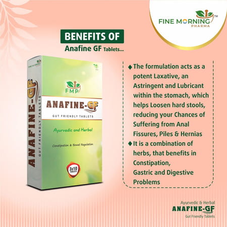 Fine Morning Pharma Ayurvedic Anafine Gf (Gut Friendly) Tablet | Useful For Constipation - 30n