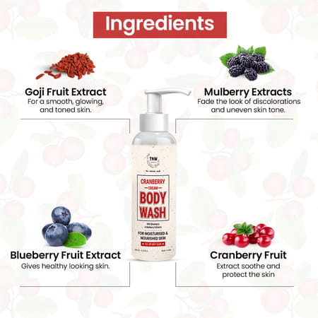 Tnw - The Natural Wash Cranberry Cream Body Wash | Moisturizes & Nourishes Skin | 200Ml