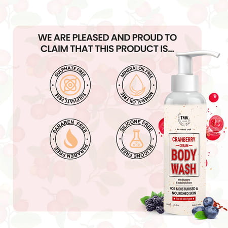 Tnw - The Natural Wash Cranberry Cream Body Wash | Moisturizes & Nourishes Skin | 200Ml