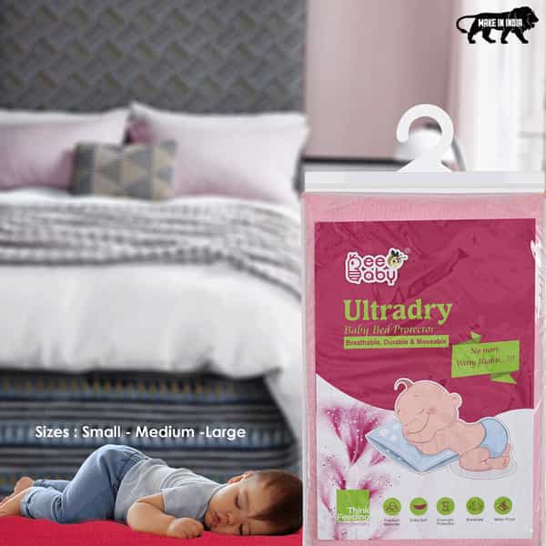 Beebaby Ultradry Baby Waterproof Bed Protector / Dry Sheet - Small 50 X 70 Cm (Baby Pink)