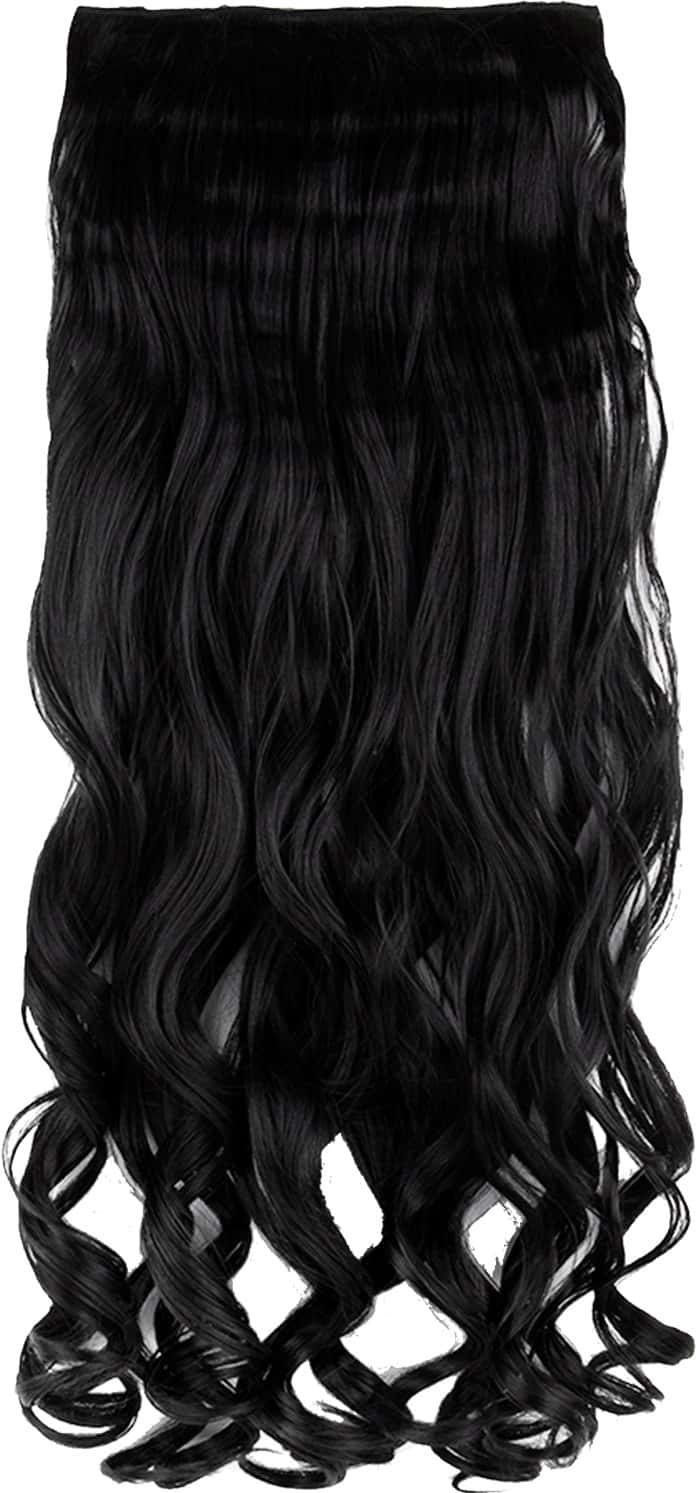 Streak Street Clip-In 30'' Beach Wavy Jet Black Hair Extensions