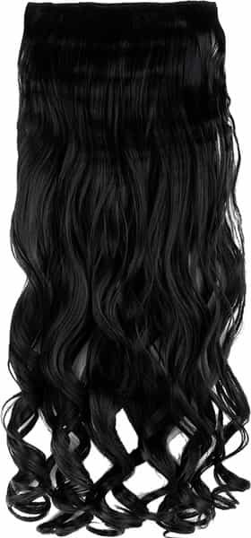 Streak Street Clip-In 30'' Beach Wavy Jet Black Hair Extensions