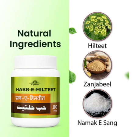 Cipzer Habbe Haltit 100 Pills | Supports Digestion & Helps Relieve Gas| Acidity & Stomach Discomfort