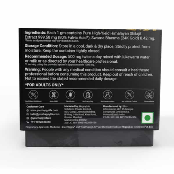 Yourhappylife Triple Strength Shilajit Gold Resin - 20G