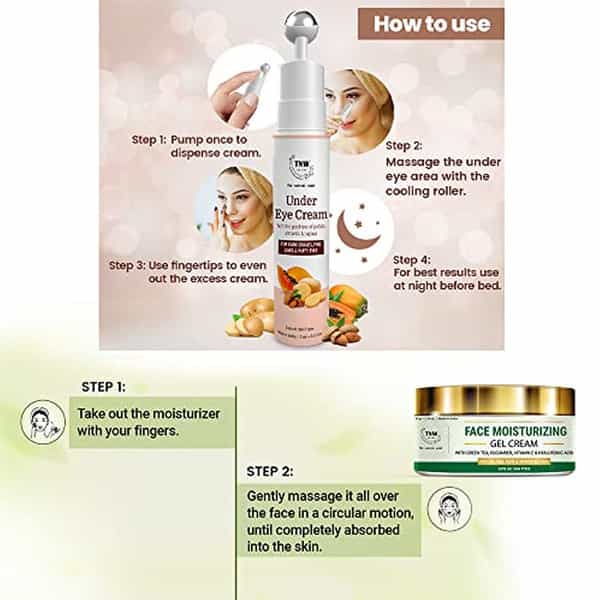 Tnw The Natural Wash Face Moisturizing Gel Cream & Under Eye Cream With Natural Ingredients