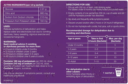 Hydralyte Electrolyte Powder | Adults | Apple Blackcurrant | 24 Sachets