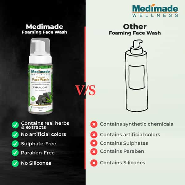 Medimade Activated Charcoal Foaming Face Wash - 160 Ml