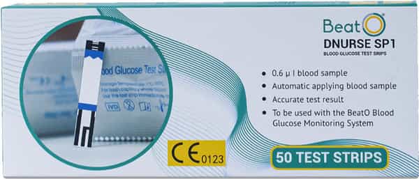 Beato Blood Glucose Test Strip - Pack Of 50 Strips (Compatible With Beato Smart Glucometer)