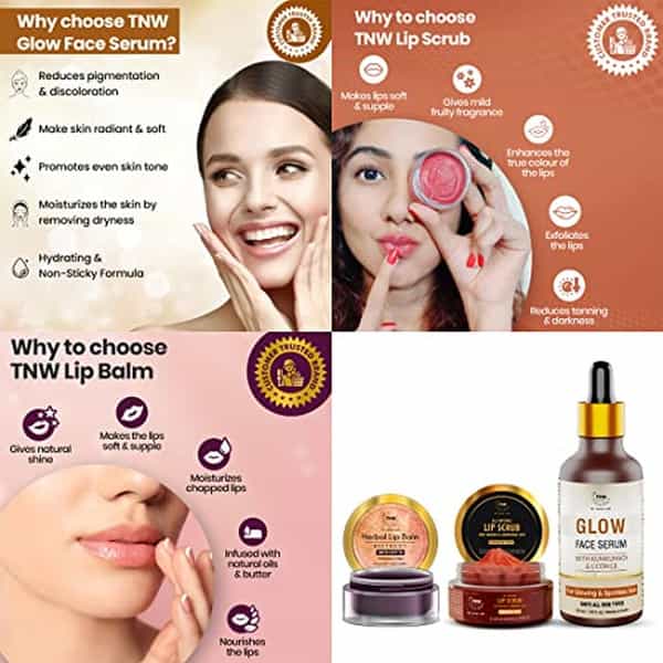 Tnw The Natural Wash Skin & Lip Care Combo With Glow Face Serum | Beetroot Lip Balm