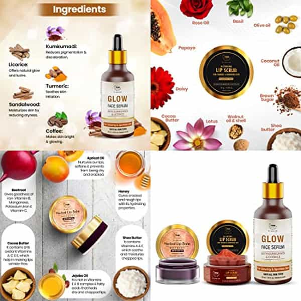 Tnw The Natural Wash Skin & Lip Care Combo With Glow Face Serum | Beetroot Lip Balm