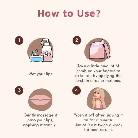 Coco Crush Rose Coconut Lips Scrub For Lightening & Brightening Dark Lips - 25g