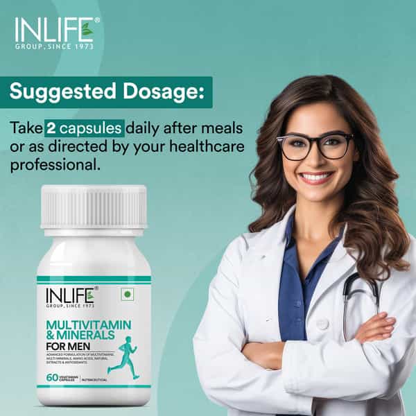Inlife Multivitamins & Minerals Amino Acids Antioxidants With Ginseng Extract For Men 60 Capsules