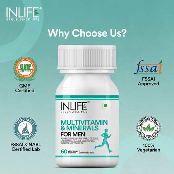 Inlife Multivitamins & Minerals Amino Acids Antioxidants With Ginseng Extract For Men 60 Capsules