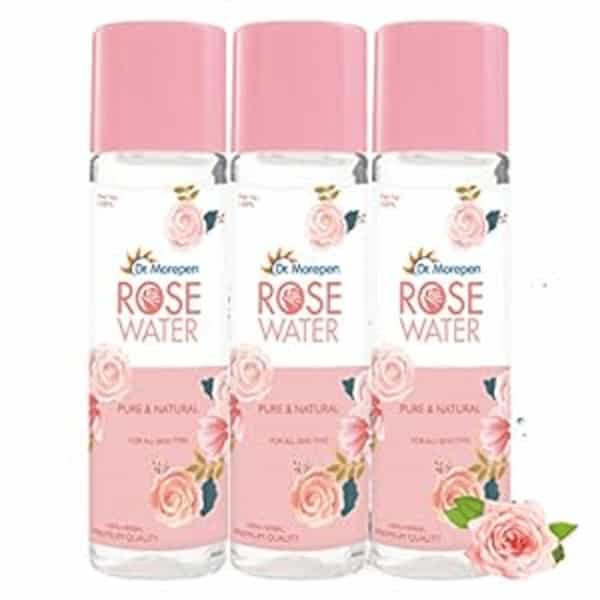 Dr. Morepen Pure & Natural Rose Water For Face | Alcohol Free Toner - 120Ml Pack Of 3