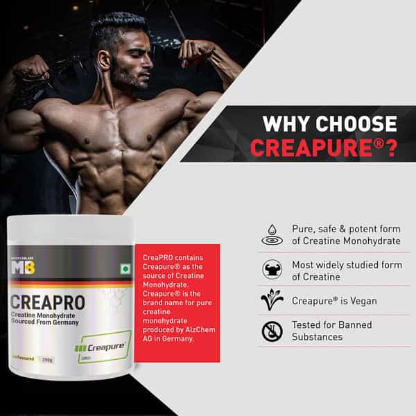 Muscleblaze Creapro Creatine Monohydrate With Creapure (Unflavoured | 83 Servings | 250G)