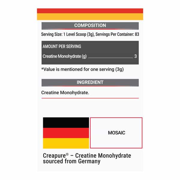 Muscleblaze Creapro Creatine Monohydrate With Creapure (Unflavoured | 83 Servings | 250G)