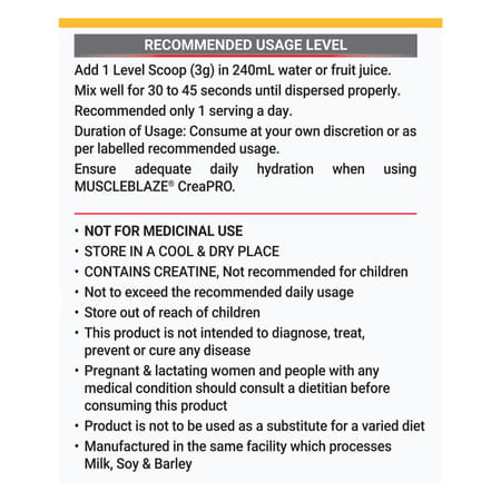 Muscleblaze Creapro Creatine Monohydrate With Creapure (Unflavoured | 83 Servings | 250g)