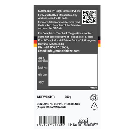 Muscleblaze Creapro Creatine Monohydrate With Creapure (Unflavoured | 83 Servings | 250g)