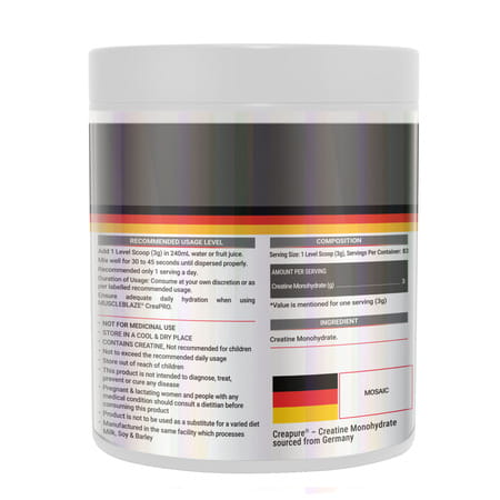 Muscleblaze Creapro Creatine Monohydrate With Creapure (Unflavoured | 83 Servings | 250g)