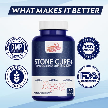 Fitnessveda Stone Cure+ Natural Kidney Stone Remover Abdominal Pain And Imflamation