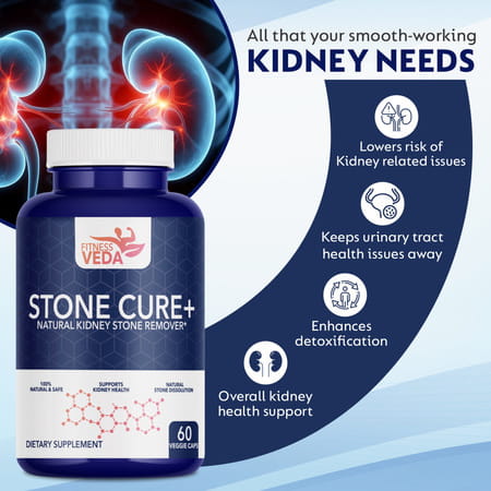 Fitnessveda Stone Cure+ Natural Kidney Stone Remover Abdominal Pain And Imflamation